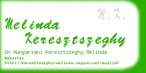 melinda keresztszeghy business card